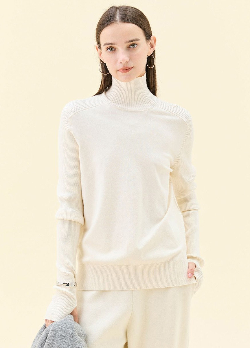 親膚彈性高領針織衫